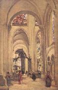 Jean Baptiste Camille  Corot La cathedrale de Sens (mk11) oil